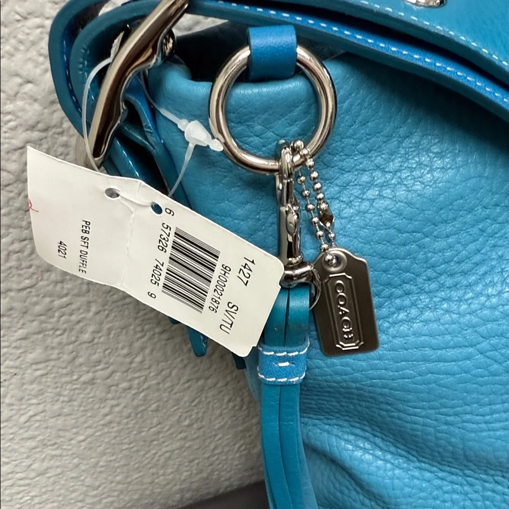 Rare Vintage Teal Blue Coach SoHo Leather Duffle